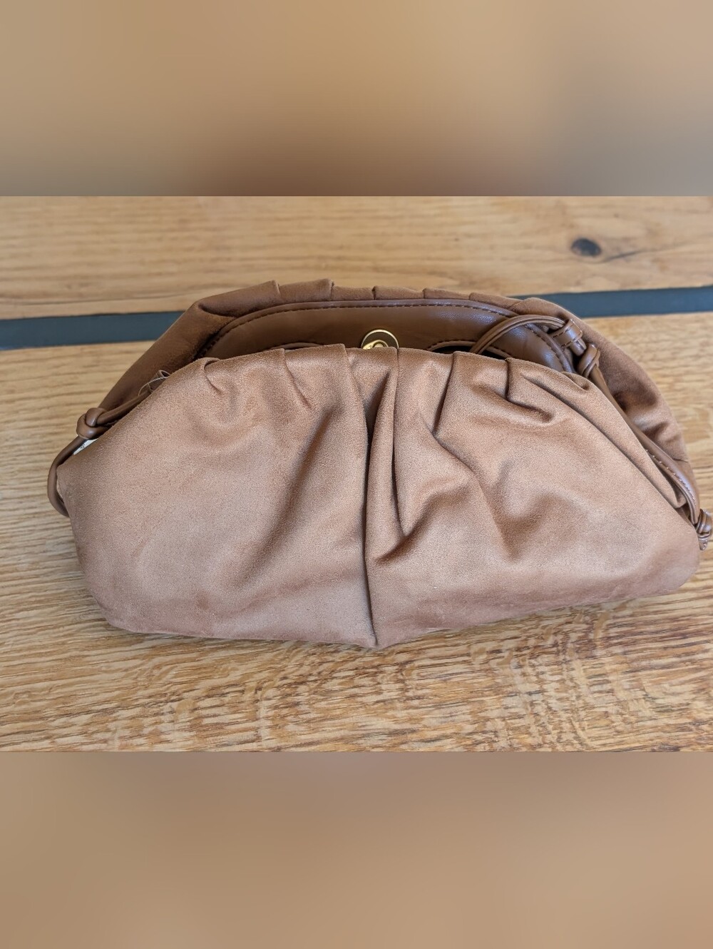 Banana Republic Tan Vegan Suede Clutch NWT